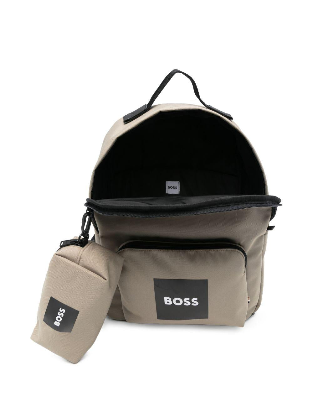 Zaino per bambino Boss Kids beige con tasca con zip J53127 295 BOSS KIDS 
