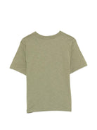 T-shirt per bambini Moschino Kids verde con stampa logo ondulata HXM05GLAA52 30037 MOSCHINO KIDS 