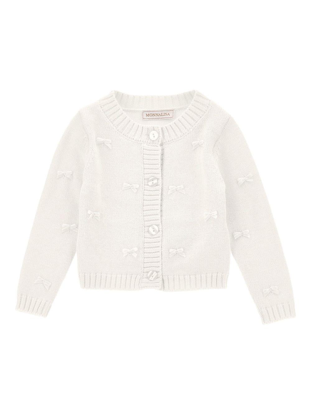 Cardigan per neonata Monnalisa bianco con fiocco 37F800 6060 0001 MONNALISA 