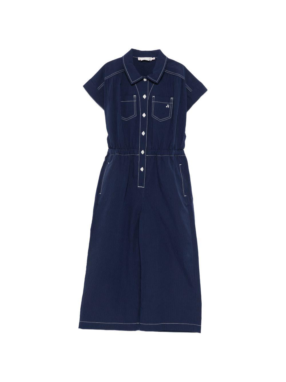 Tuta intera per bambina Bonpoint blu con tasche sul davanti S06GOVW00001 274A BONPOINT 