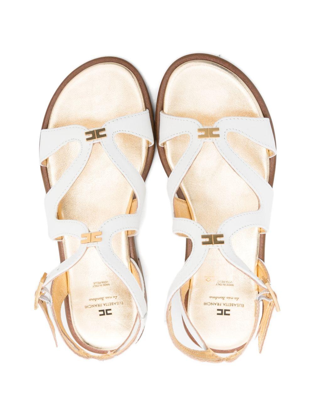 Sandali per bambina Elisabetta Franchi La Mia Bambina bianchi con dettaglio logo F4A2E0564173 3139 ElISABETTA FRANCHI 