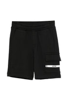 Shorts per bambino Moschino Kids neri con vita elasticizzata HUQ02OLCA86 60100 MOSCHINO KIDS 