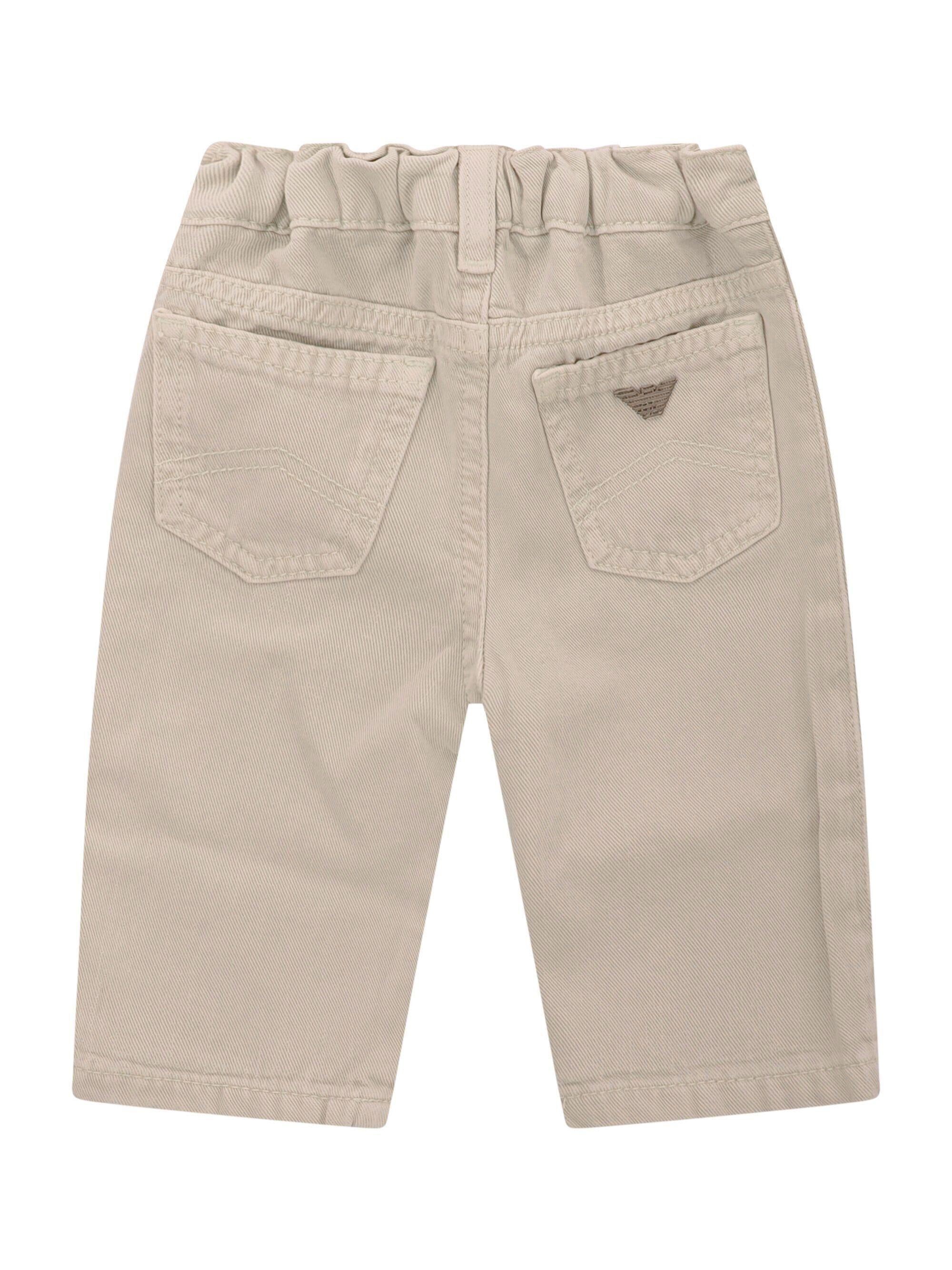 Pantaloni per neonato Emporio Armani Kids beige con dettaglio logo sul retro EB001348 AF19657 U1156 EMPORIO ARMANI KIDS 