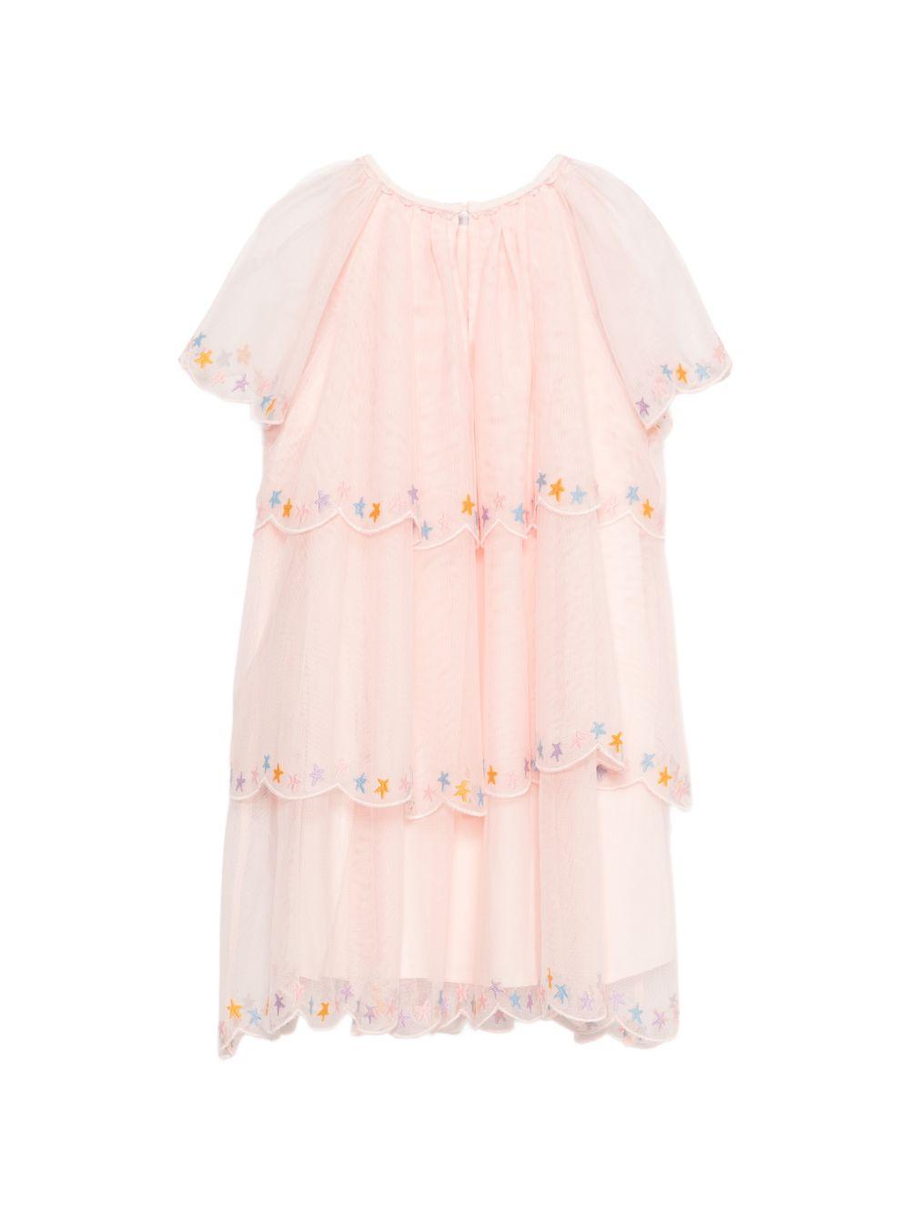 Abito per bambina Stella McCartney Kids rosa con design a strati TY1B82 Z1119 503 STELLA McCARTNEY KIDS 