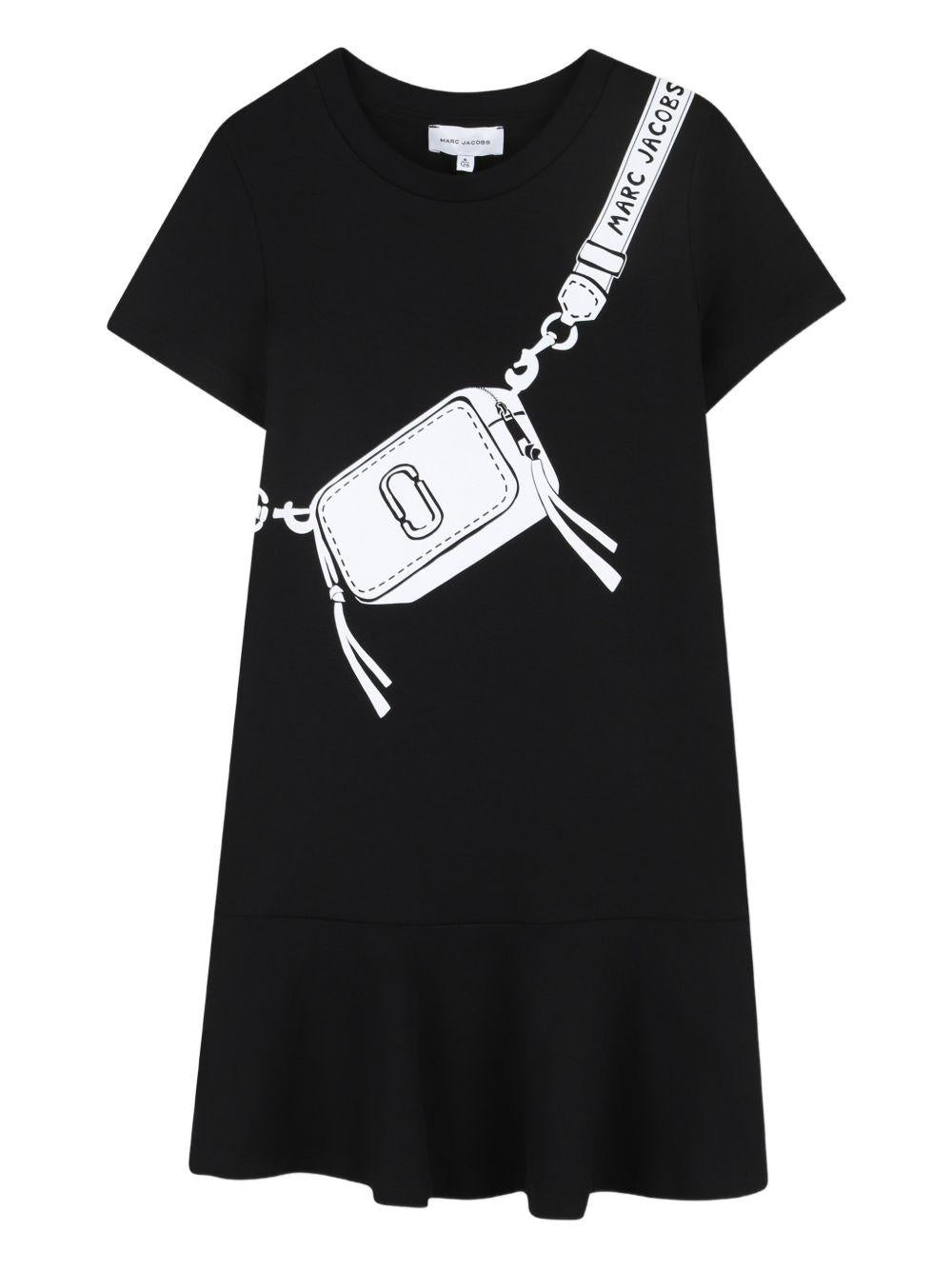 Abito per bambina The Marc Jacobs Kids nera con stampa borsa W60711 09B THE MARC JACOBS KIDS 