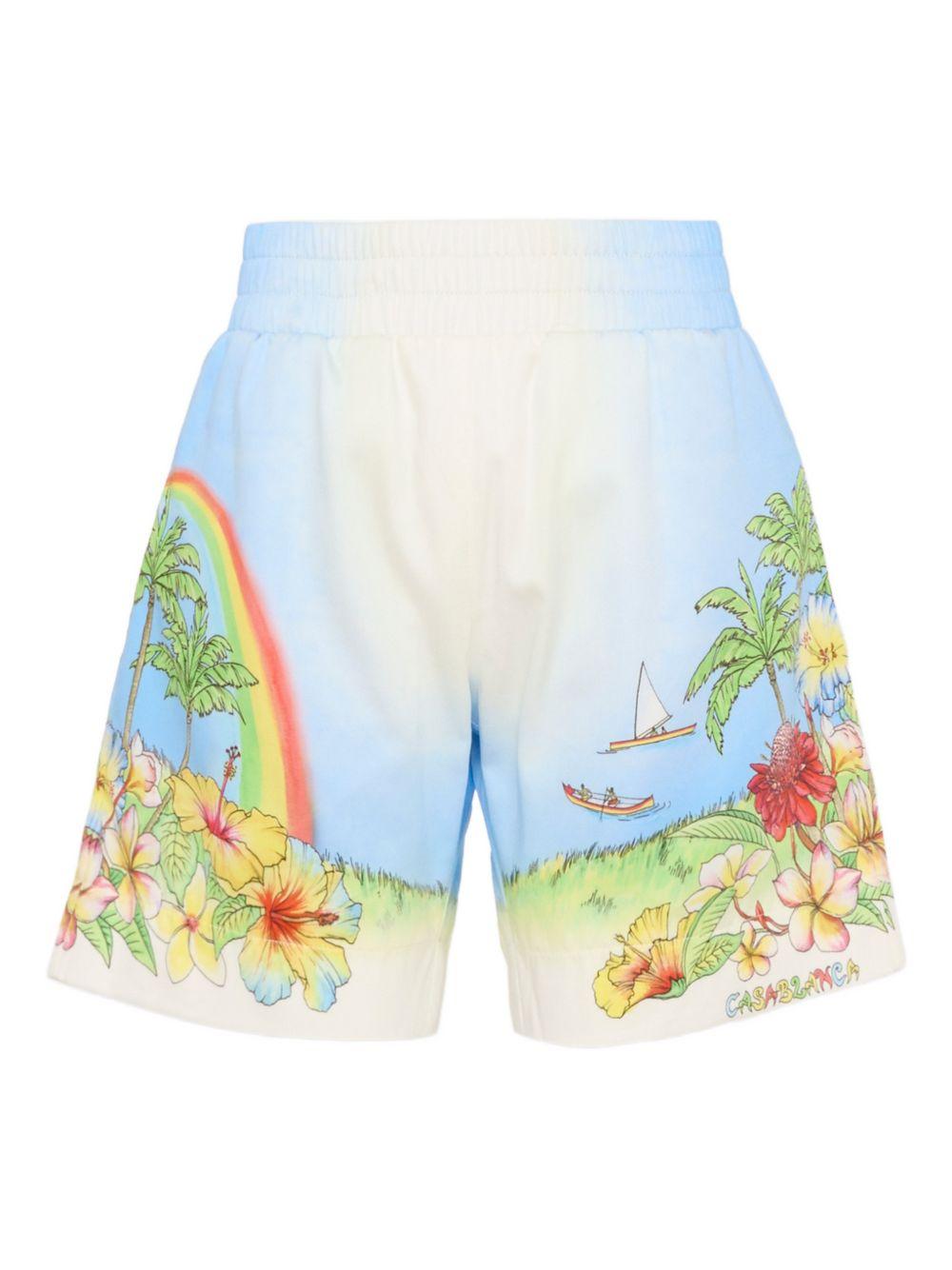 Shorts per bambino Casablanca Kids blu con stampa grafica KSP26TR31702 ALOHA CASABLANCA KIDS 