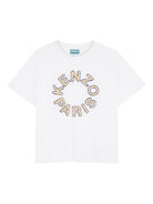 T-shirt per bambino Kenzo kids bianca con logo K61699 117 KENZO KIDS 