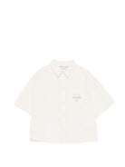 Camicia Elyas per bambino Bonpoint bianca con ricamo logo sul davanti S06BSHW00024 002 BONPOINT 