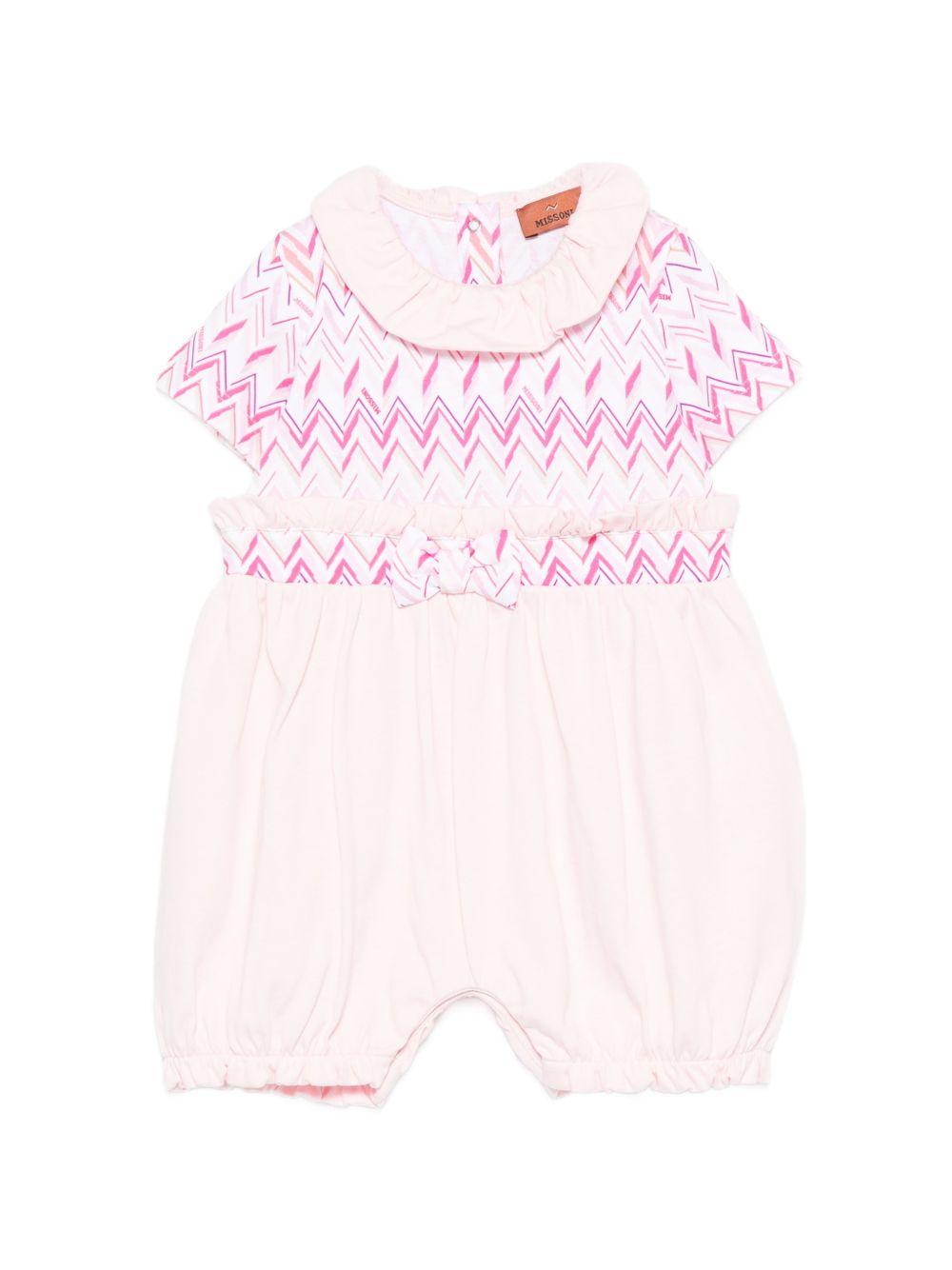 Tutina per neonata Missoni Kids rosa chiaro con motivo a zig zag MYA001 Z3672 52AMC MISSONI KIDS 