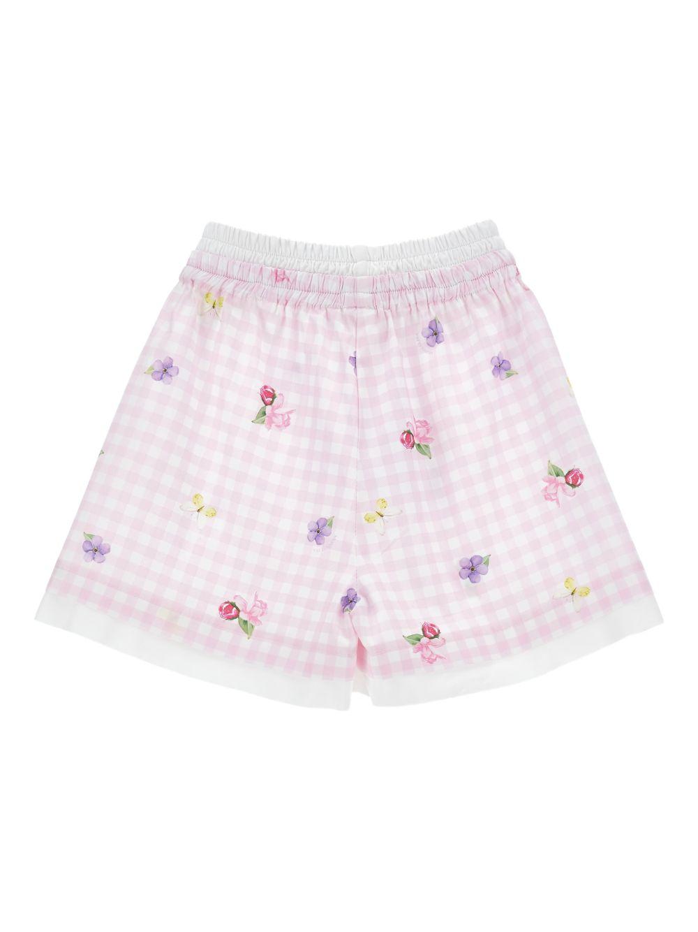 Shorts per bambina Monnalisa rosa e bianco a quadretti 11G409 7620 0090 MONNALISA 