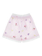 Shorts per bambina Monnalisa rosa e bianco a quadretti 11G409 7620 0090 MONNALISA 