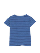 T-shirt per neonato Bonpoint blu con design a righe S06YTSK00005 273 BONPOINT 