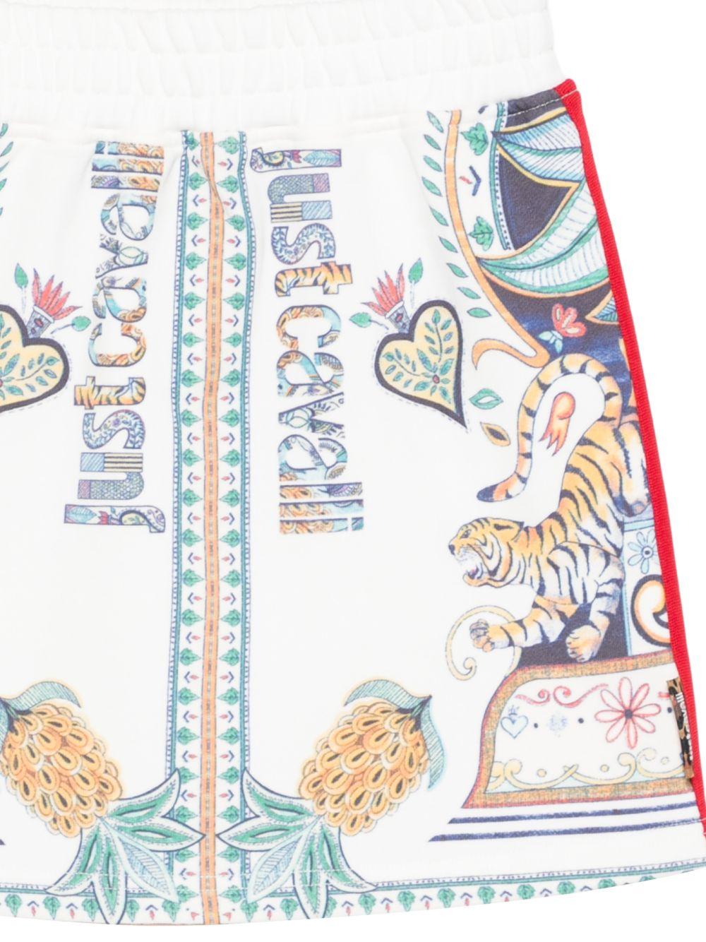 Gonna per bambina Just Cavalli Kids bianca con stampa JGP26150GO PALM PRISTINE JUST CAVALLI KIDS 