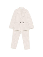 Completo per bambino Paolo Pecora Kids beige monopetto gessato PP4263 SABBIA PAOLO PECORA KIDS 