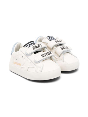 Sneakers per neonati Golden Goose Kids bianche con dettaglio tallone azzurro
