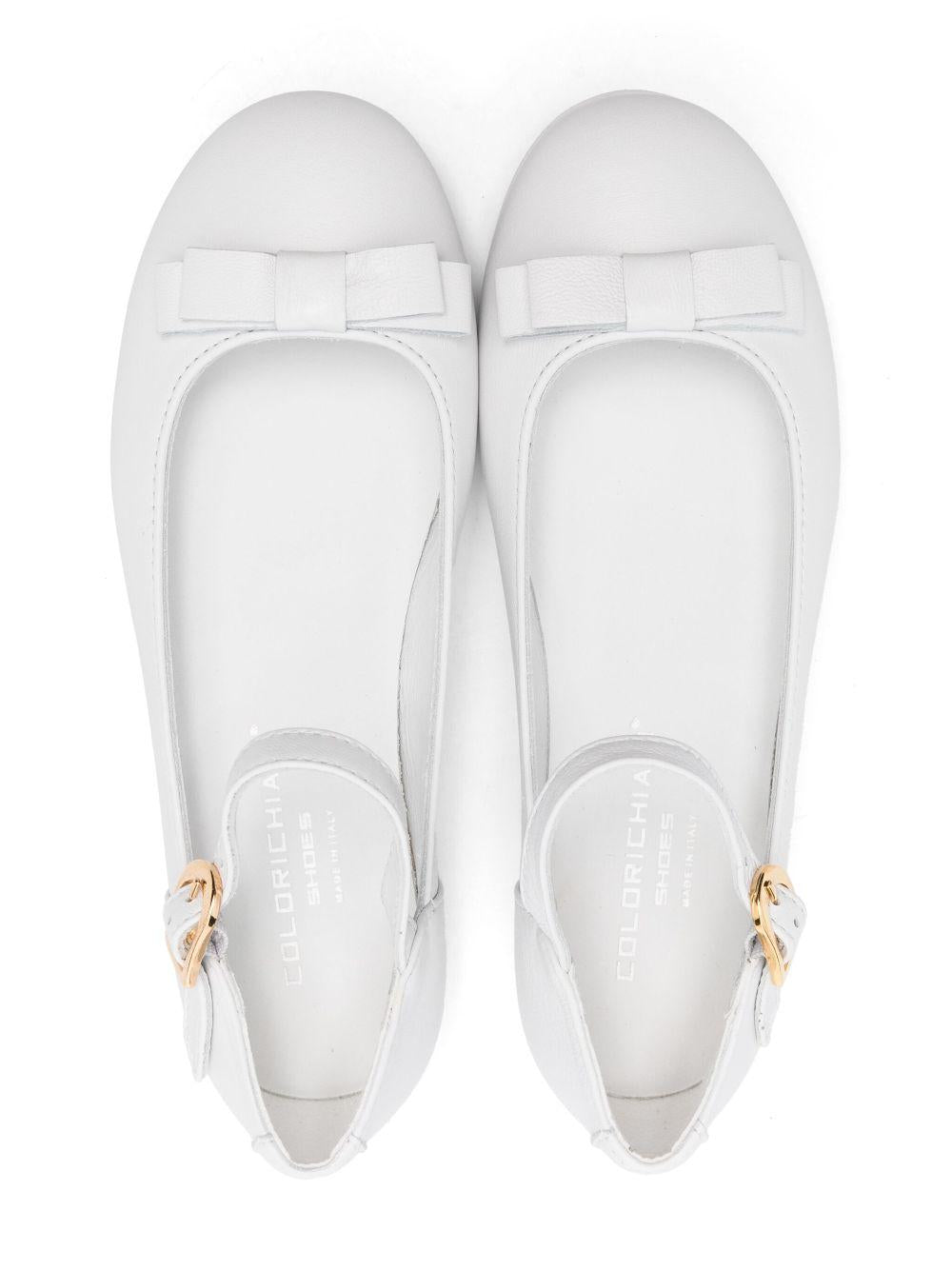 Ballerine per bambina Colorichiari bianco con fiocco con chiusura alla caviglia con fibbia FJ958490 4233 10 COLORICHIARI 