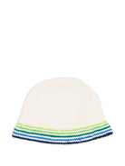 Cappello per bambino Casablanca Kids avorio con logo ricamato KSP26HAT11501 WHITE/ STRIPE CASABLANCA KIDS 