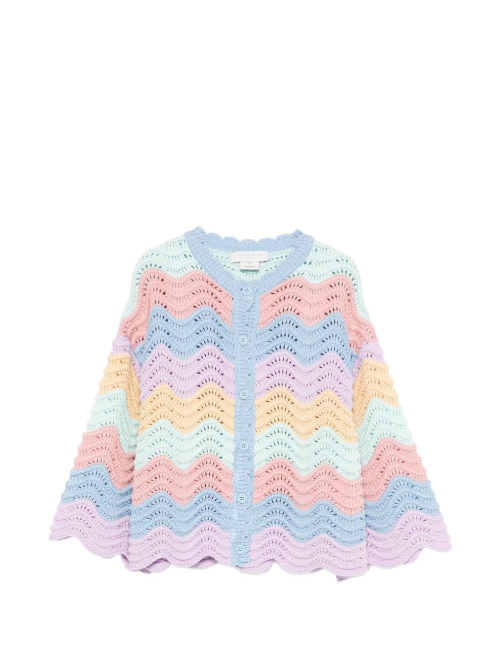 Maglione per bambina Stella McCartney Kids multicolore con motivo a onde orizzontali TY9B10 Z2922 999 STELLA McCARTNEY KIDS 