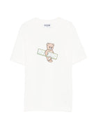 T-shirt per bambini Moschino Kids bianca con logo sul davanti HYM03SLFA07 10063 MOSCHINO KIDS 