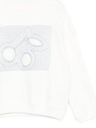 Felpa per bambini Bonpoint bianca con logo ricamato sul davanti S06GSWK00007 102 BONPOINT 