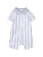 Tutina per neonato Boss Kids azzurra con motivo a righe verticali J53032 771 BOSS KIDS 