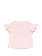 T-shirt per neonata Moschino Kids rosa con ruches MDM03QLAA17 50209 MOSCHINO KIDS 