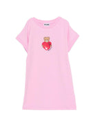 Abito per bambina Moschino Kids rosa con stampa grafica Teddy Bear HAV0EALDA25 51473 MOSCHINO KIDS 