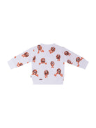 Felpa per neonato Stella McCartney Kids bianca con stampa basketball all-over TY4600 Z3566 100MC STELLA McCARTNEY KIDS 