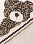 Coperta per neonati Fendi Kids beige con ricamo orsetto BUJ323 AVVZ F1P2N FENDI KIDS 