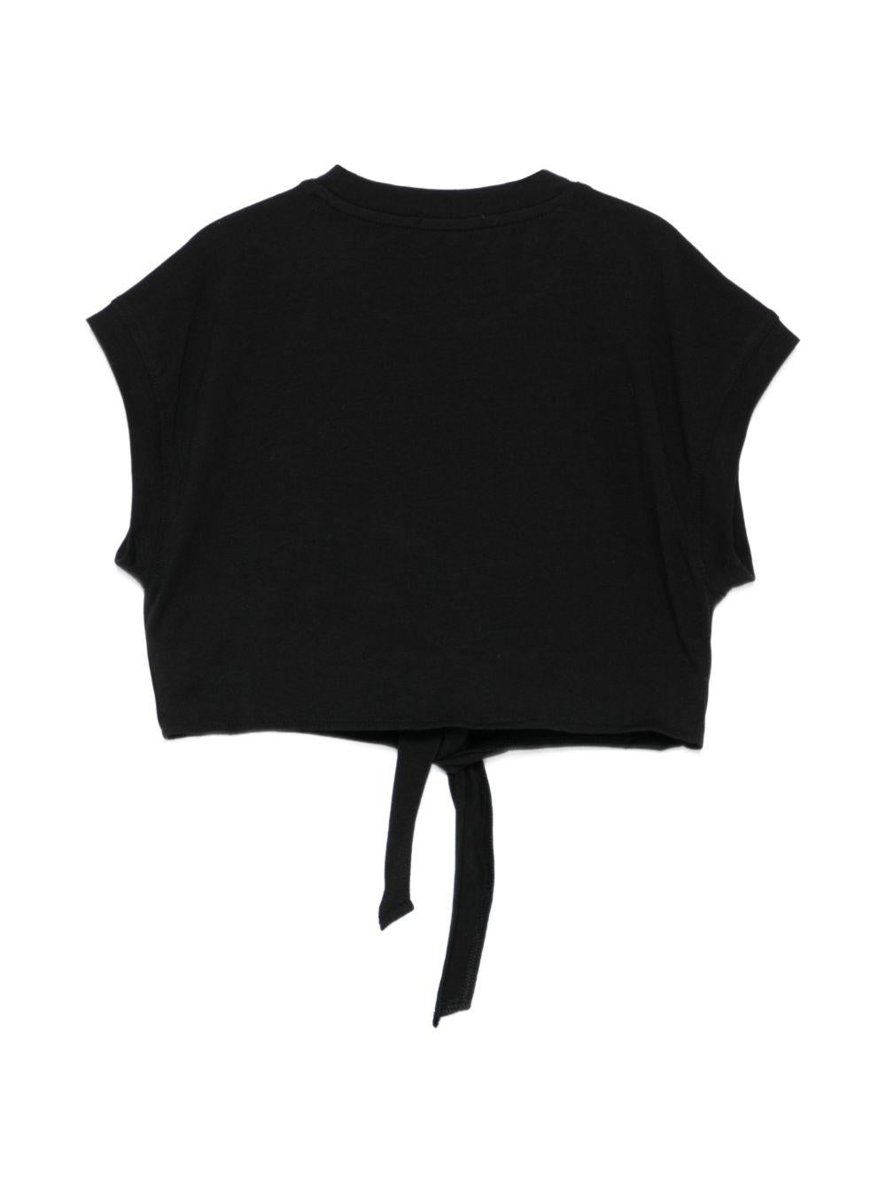 T-shirt per bambina Pinko Kids nera con dettaglio nodo KFTS042CJEO17 D852 PINKO KIDS 