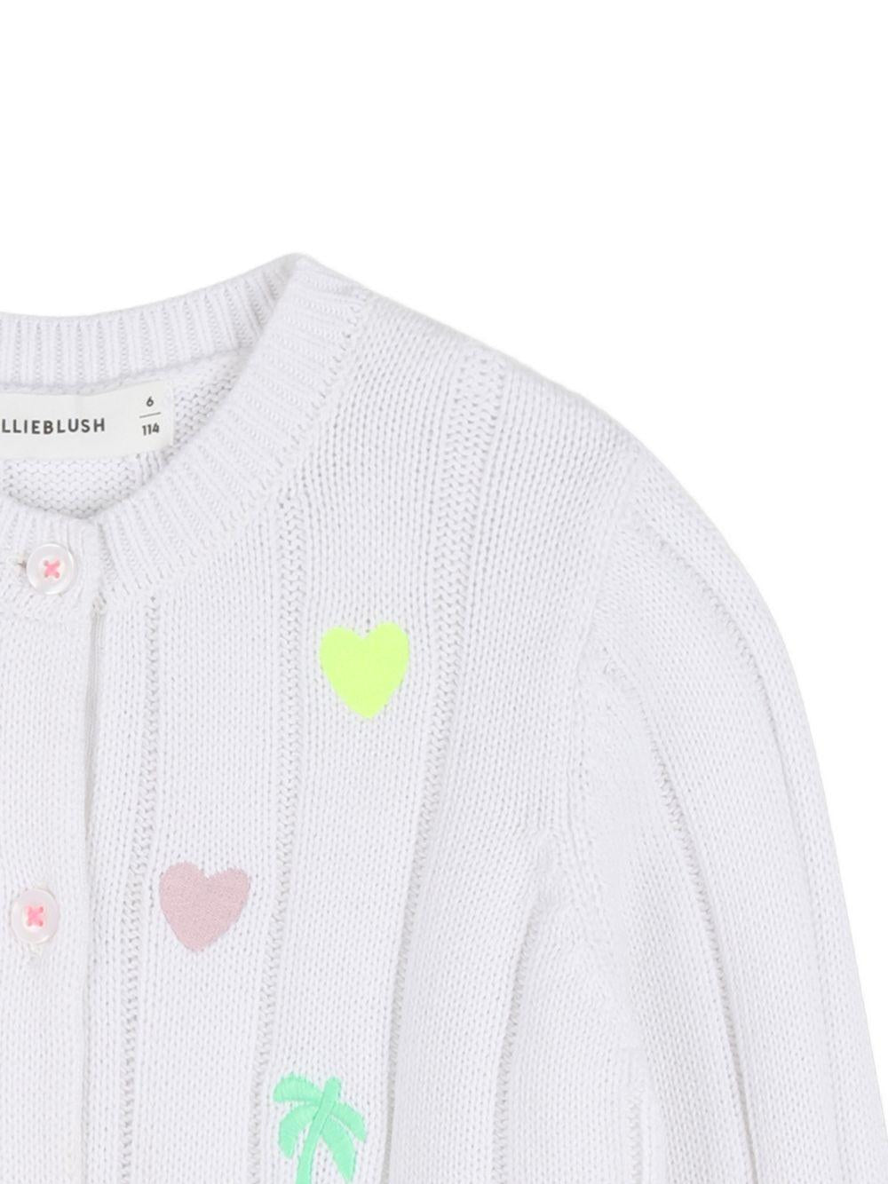 Cardigan per bambina Billieblush bianco con ricamo U21912 10P BILLIEBLUSH 