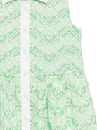 Abito per bambina Casablanca Kids verde con motivo monogramma KSP26DR15601 WAVY MONOGRAM CASABLANCA KIDS 