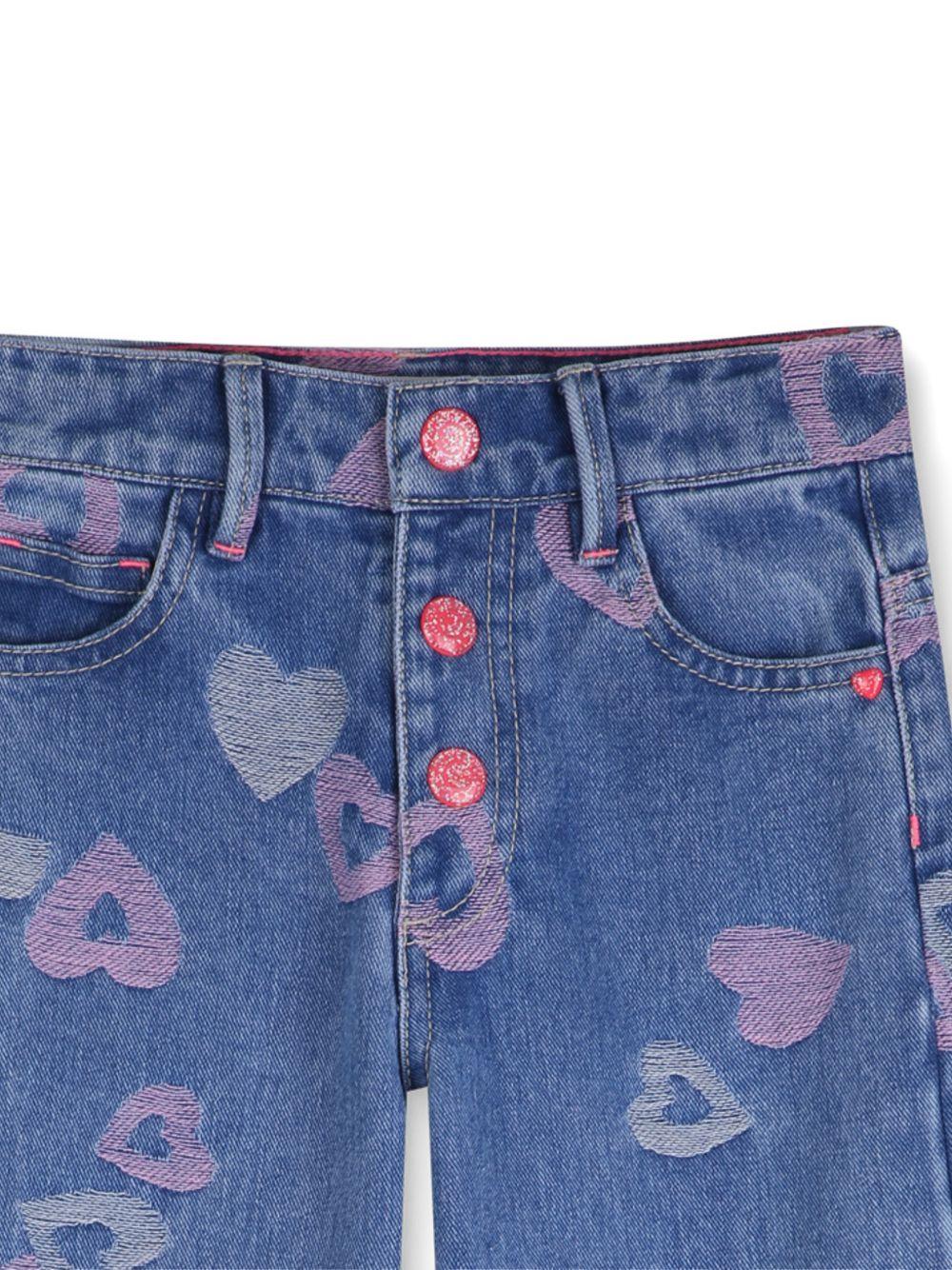 Jeans per bambina Billieblush blu con dettagli a cuore U21871 Z10 BILLIEBLUSH 