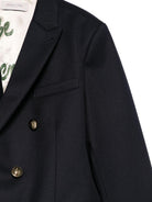 Blazer doppiopetto per bambino Golden Goose Kids blu con polsini con bottini GKP01392P001922 50501 GOLDEN GOOSE KIDS 