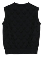 Gilet per bambino Emporio Armani Kids blu con orlo a coste EB001355 AF23415 UB118 EMPORIO ARMANI KIDS 