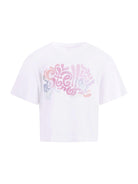 T-shirt per bambina Stella McCartney Kids bianca con stampa grafica sul davanti TY8A91 Z0434 100 STELLA McCARTNEY KIDS 