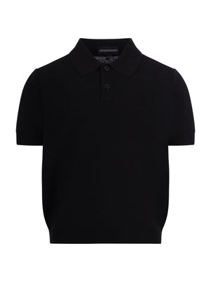 T-shirt per bambino Emporio Armani Kids blu con colletto stile polo