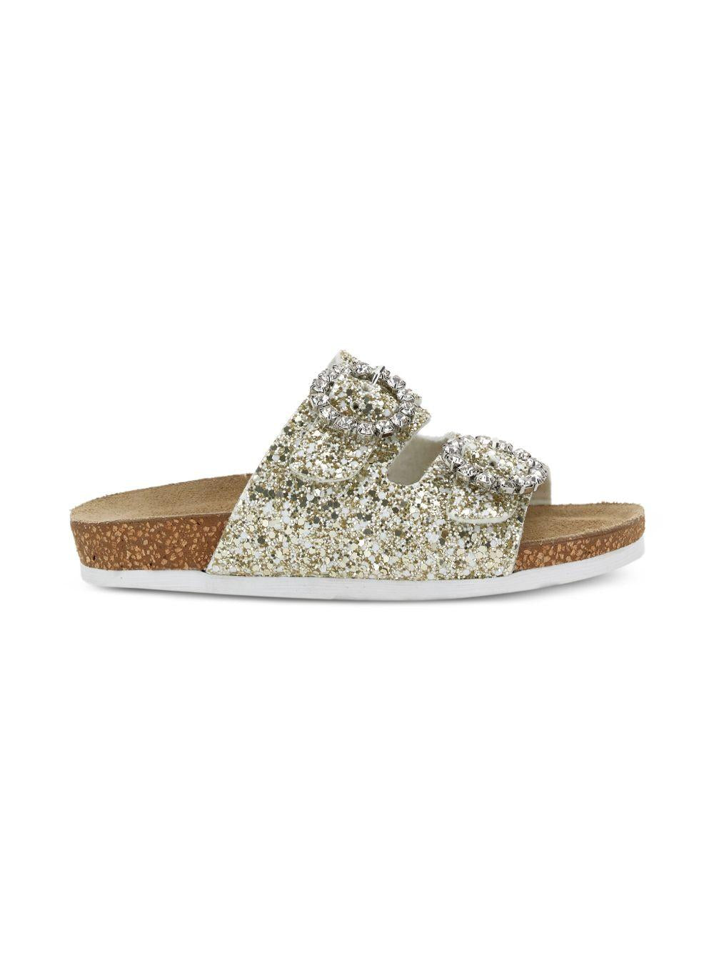 Slippers per bambina Monnalisa oro con fibbia 87G005 7714 G070 MONNALISA 