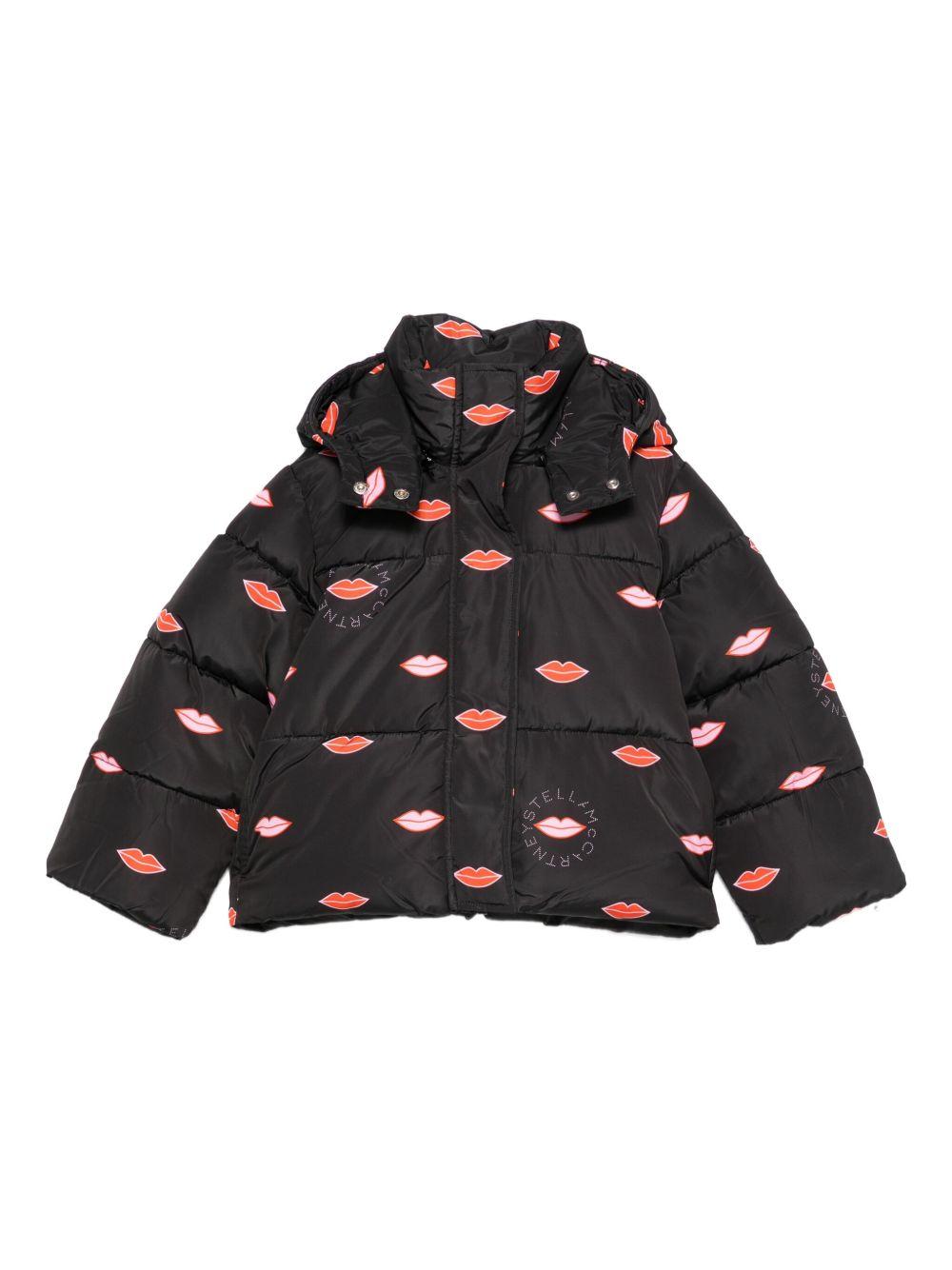 Giubbino per bambina Stella McCartney Kids nero con stampa baci TX2B87 Z3047 930MC STELLA McCARTNEY KIDS 