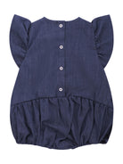 Tutina per neonata Balmain Kids denim con maniche a ruches BYA032 P0588 625 BALMAIN KIDS 