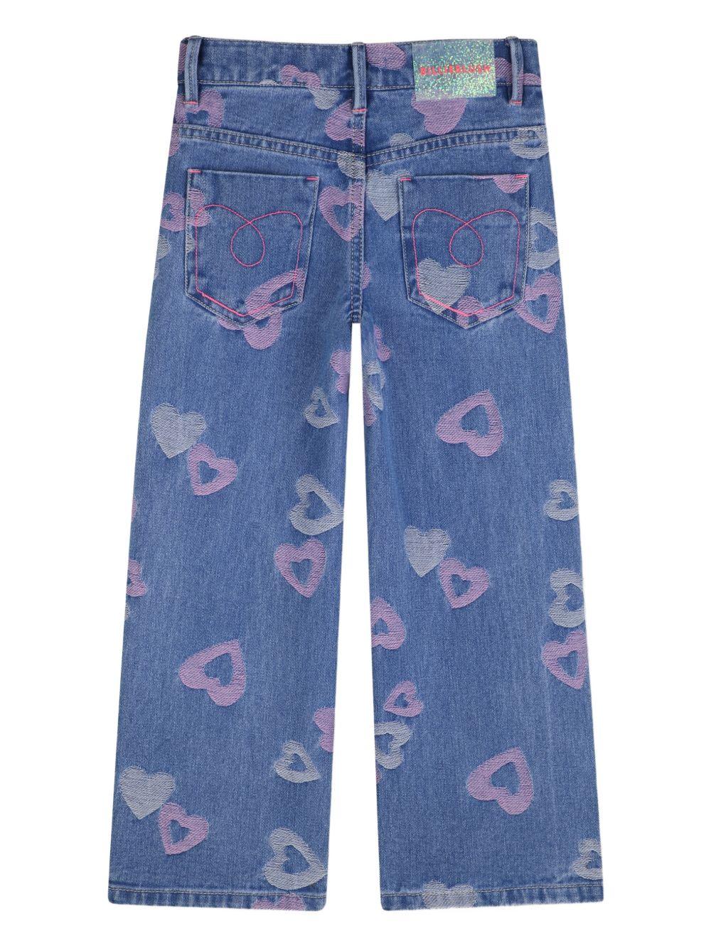 Jeans per bambina Billieblush blu con dettagli a cuore U21871 Z10 BILLIEBLUSH 