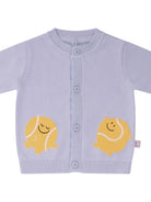 Cardigan per neonato Stella McCartney Kids azzurro con ricamo palle da tennis TY9510 Z2423 602 STELLA McCARTNEY KIDS 