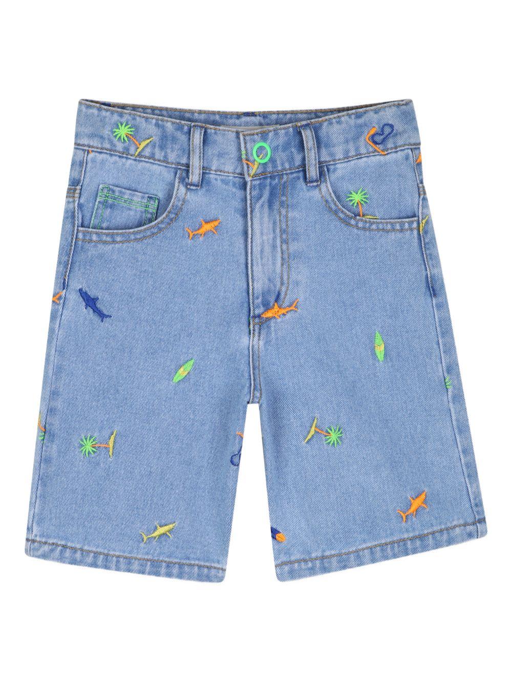 Shorts per bambino Billieblush blu con ricamo U21721 Z18 BILLIEBLUSH 