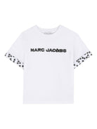 T-shirt per bambina The Marc Jacobs Kids bianco con bordo a fiori W60741 10P THE MARC JACOBS KIDS 