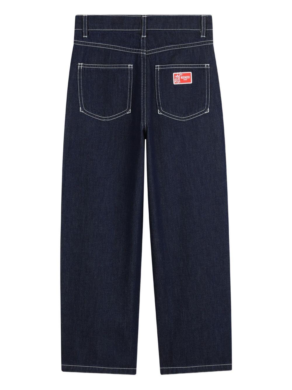 Pantaloni per bambino Kenzo Kids blu con cuciture a contrasto K61634 Z35 KENZO KIDS 