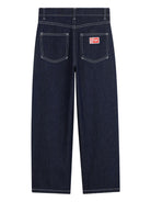 Pantaloni per bambino Kenzo Kids blu con cuciture a contrasto K61634 Z35 KENZO KIDS 