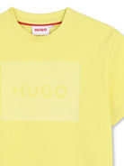 T-shirt per bambino Hugo Kids gialla con logo sul davanti G01200 544 Hugo 
