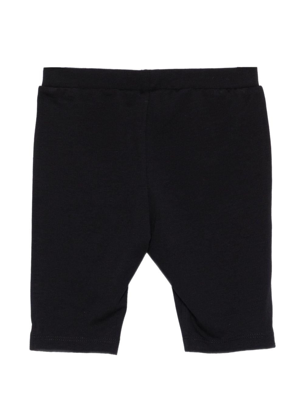 Leggins per neonata Moschino Kids neri con logo sul davanti MDP03JLBA00 60100 MOSCHINO KIDS 