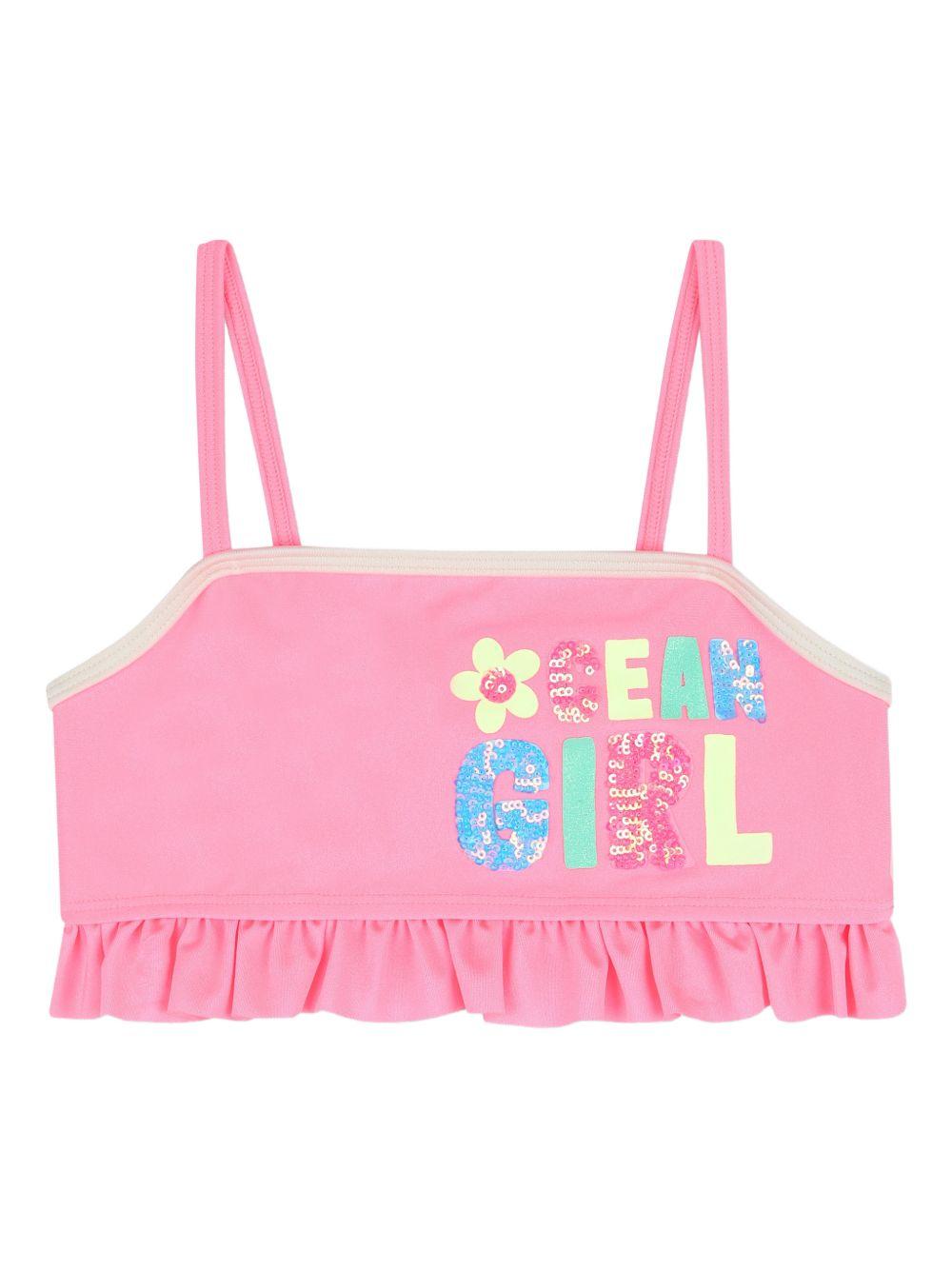 Bikini per bambina Billieblush rosa con stampa grafica U22157 499 BILLIEBLUSH 