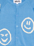 Cardigan per neonato Molo blu con ricamo smile 6S26K301 5615 MOLO 